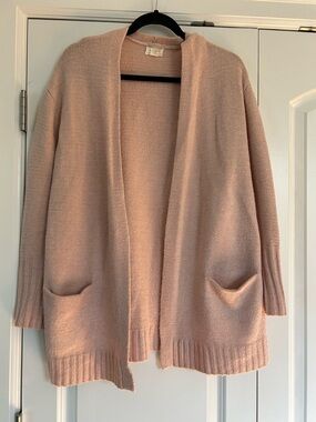 CASLON Womens Open Front Cardigan Wool Blend Sweater Light Pink Sz S Cottagecore